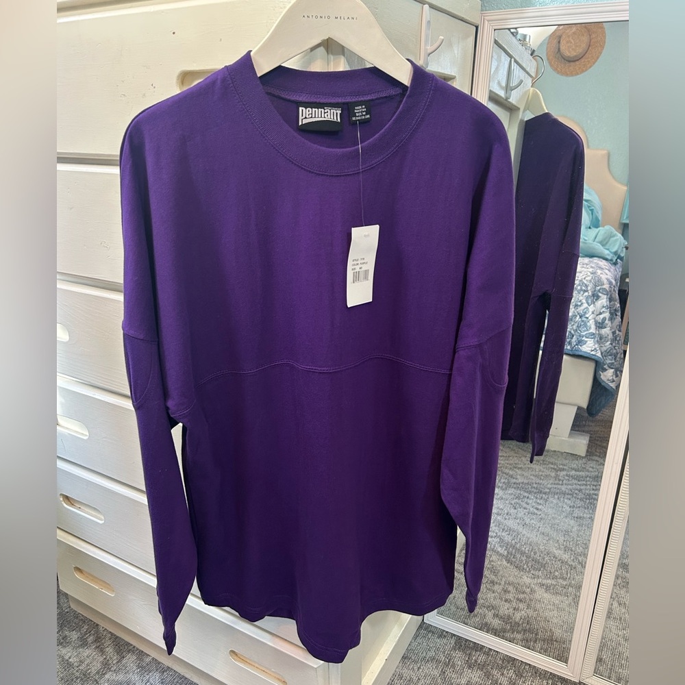 Game Day Royal Purple Long Sleeve Shirt Sports Team Fan Jersey 100% Cotton ✨